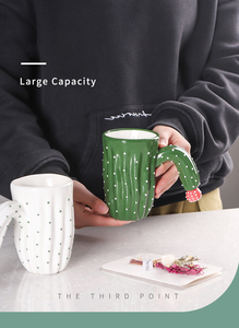Hot Sale Plant Shape Handcrafted Ceramic <b>Coffee</b> <b>Mug</b> Creative Cactus <b>Mug</b> - Product Image 3