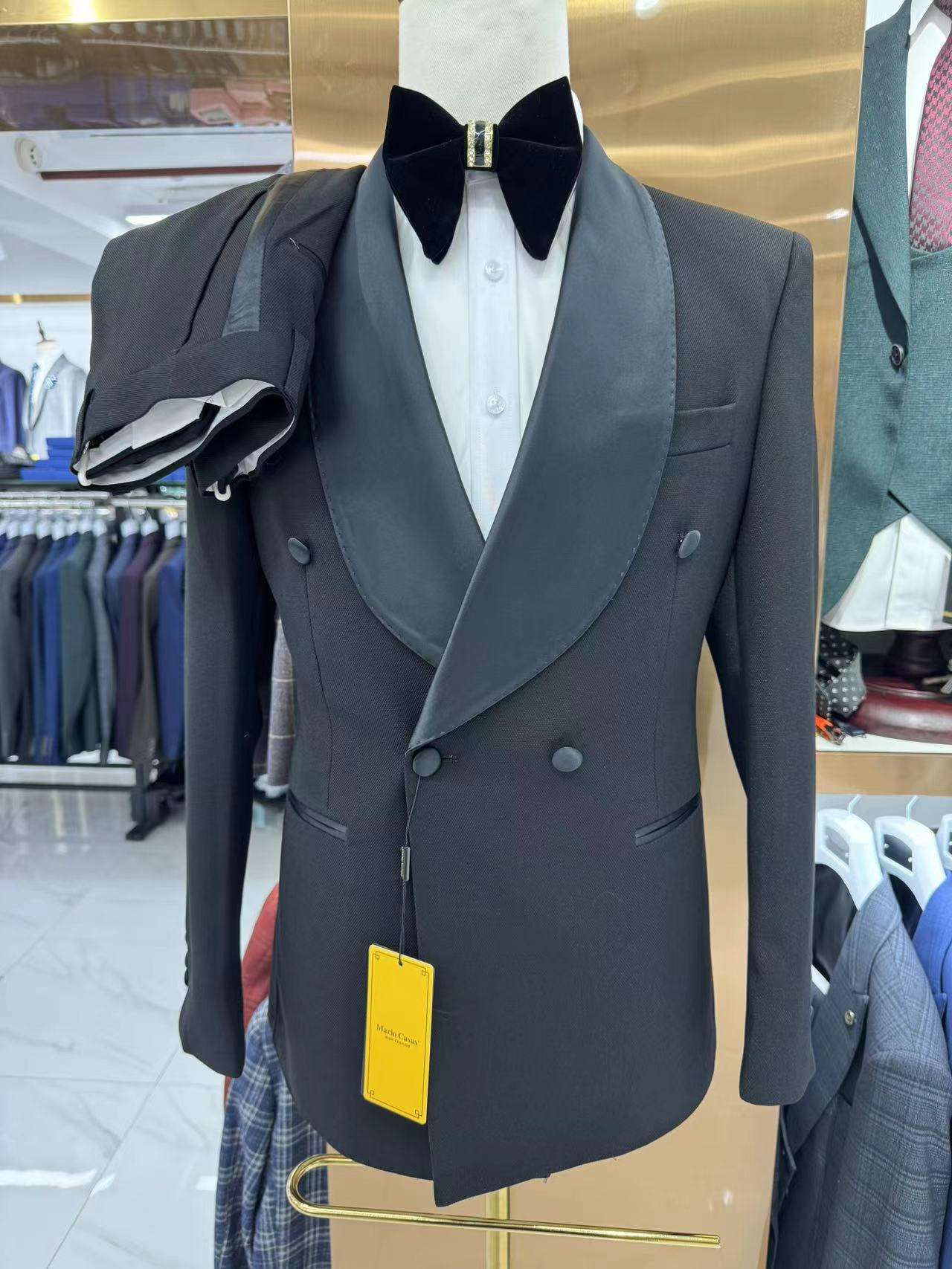 Nero-2 pezzi/set-Giacca + pantaloni