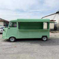 Camioneta de Comida Móvil Vintage Verde Personalizada con Vaporera Eléctrica, Área de Calentamiento de Platos para Negocios de Desayunos Calientes