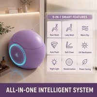 Toilet Pintar Terintegrasi Otomatis Penuh Future Egg Keramik, Pemasangan di Lantai, Kontrol Jarak Jauh, Sensor Kaki, Sistem Siram 4.0L, S-trap