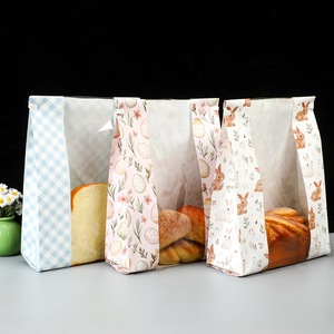 Wholesale Food Grade White Kraft <b>Bread</b> Paper <b>Bag</b> With Tin Tie and Customized Logo Print - Product Image 1