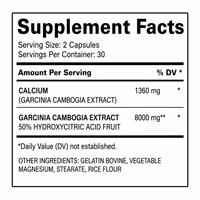 Extrait de Garcinia Cambogia OEM 8000mg, gestion du poids, brûleur de graisse, soutien du métabolisme, capsules amincissantes à base de plantes HCA, 60 unités