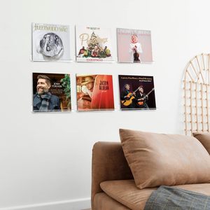 Durable Acrylic Clear Album <strong>Record</strong> Holder Wall Mount <strong>Vinyl</strong> <strong>Record</strong> Shelf <strong>Display</strong> Organizer Polished Surface Office Retail <strong>Display</strong> - Product Image 3