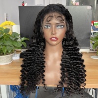 Perruques Cambodgiennes en Gros : Perruque Sans Colle en Cheveux Humains Vierge Bruts Ondulés Profonds pour Femmes Noires