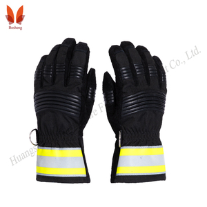 Flame Retardant <strong>Navy</strong> Blue Hand Back Fire <strong>Gloves</strong> with Four Layer Structure, Safety Protection, Waterproof Aramid <strong>Leather</strong> <strong>Gloves</strong> - Product Image 3
