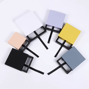 Custom Logo Square Plastic <b>Storage</b> Jewelry Boxes with Drawer Slider <b>Ring</b> Earring PE Film Suspension Packaging - Product Image 1