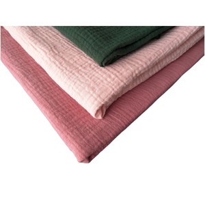 Tissu Mousseline Froissée Double Couche en <span class=keywords><strong>Coton</strong></span> Biologique Peigné 40*40 108*84 120GSM pour Doublure <span class=keywords><strong>de</strong></span> Vêtements <span class=keywords><strong>de</strong></span> Bébé et Chemises - Vente Chaude - Product Image 4
