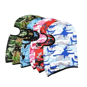 Rosto desgaste windproof ciclismo impressão completa rosto capa 1 buraco camo seda balaclava