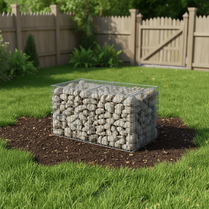 Canasta de Gabión de Hierro Galvanizado Plateado, Rectangular, Paquete de 4, para Cercas y Uso en Exteriores - Product Image 2