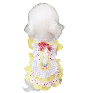 Dog <b>Princess</b> Dress Yellow Red Dots Lolita Style Summer Breathable Skirt Small Pet <b>Clothes</b> - Product Image 5