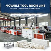 Ligne de production d'extrusion de profilés PVC, machine extrudeuse mobile pour la fabrication de maisons préfabriquées, de hangars de jardin et d'outils de jardinage