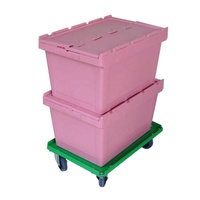 Caisse mobile empilable en plastique 65L avec couvercle