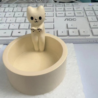 Support de bougie chat de dessin animé, décoration d'intérieur mignonne et personnalisée, nouveaux articles de gros, petits articles de bureau blancs sur mesure
