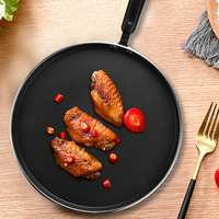 Poêle plate antiadhésive en acier au carbone pour crêpes, tawa, dosa, tortillas, omelettes, plancha et capati