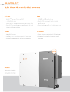 Système photovoltaïque triphasé connecté au réseau S6-GU350K-EHV 350 kW, rendement de 98,5 % pour les solutions photovoltaïques commerciales et industrielles - Product Image 2