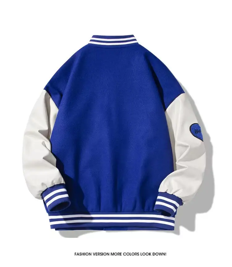 Bán Buôn Mens Máy Bay Ném Bom Cao Đẳng Da Tay Áo Chenille Thêu Letterman Bóng Chày Varsity Áo Khoác