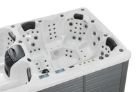 Piscine de nage 5,8 m avec spa à double zone, bain à remous massant autoportant pour adultes, bain à remous à contre-courant pour exercices JW-2209