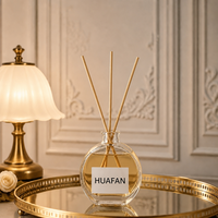Flacon diffuseur de parfum en verre plat et rond de luxe, 50 ml, 100 ml, 150 ml, vide, avec sérigraphie personnalisée et marquage à chaud