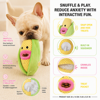 Jouet pour chien Snuffle, distributeur de friandises, peluche couineuse et froissante, 3 modèles (maïs, carotte, chou), vente en gros OEM