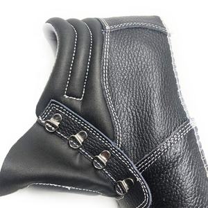 सर्वश्रेष्ठ विक्रेता अर्द्ध तैयार निविड़ अंधकार तेल प्रतिरोधी असली लेदर सुरक्षा के जूते ऊपरी स्टॉक में - Product Image 4