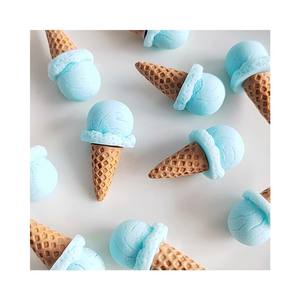 混色3D冰淇淋蛋卷树脂魅力无孔珠子DIY剪贴簿手机套发夹工艺饰品制作用品 - Product Image 4