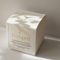 Boîte de soin de la peau en papier de coton de luxe, boîte d'emballage RTE avec gaufrage en feuille d'or rose pour les cosmétiques pour le gommage du visage