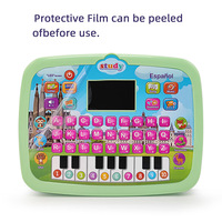 Nouvelle tablette éducative pour enfants avec écran LED, jouet d'apprentissage de l'espagnol, outil de lecture précoce en plastique, fonctionne sur piles
