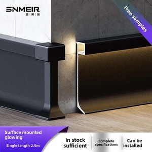 لوح قاعدة من سبائك الألومنيوم المضيء بتصميم حديث 6 مرتفع بسطح أسود من منتج مميز - Product Image 4