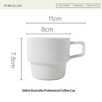Lot de tasses à café et à thé en porcelaine de 250 ml avec poignée, design minimaliste, emballage cadeau pour la rentrée scolaire et les cadeaux d'affaires