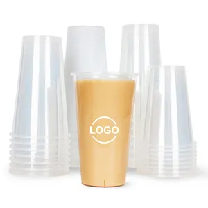 Printing Logo Cold Drinking Clear 1 litre disposable plastic cup for custom