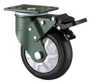 beliebteste 6 zoll schwarze gummirohlen drehbare rollen schwerlast gummirohlenrad - Product Image 1