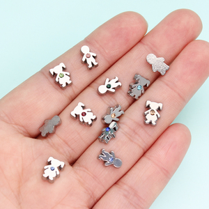 Wholesales 10pcs/lot Colorful Boys and Girls Birthstones Charms Fit Glass Memory Pendant