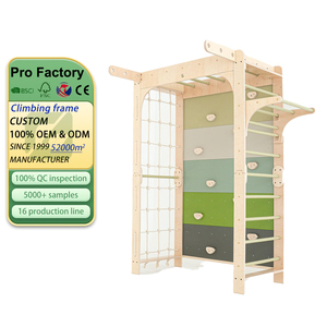 Montessori aktif oyun yapısı kapalı tırmanma seti, macera parkı, duvar tırmanıcı, orman spor salonu - Product Image 1