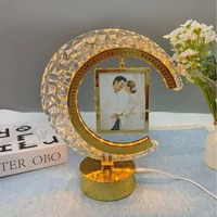 Lampe LED pour cadre photo en forme de lune, éclairage intégré, lampe de bureau double usage, miroir, veilleuse décorative créative pour
