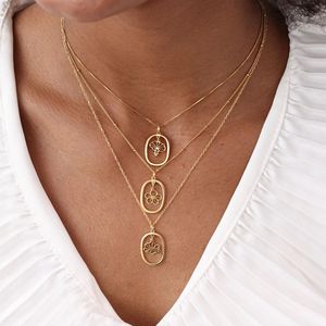 12 <span class=keywords><strong>naissance</strong></span> fleur collier ovale en acier inoxydable pendentif colliers pour femmes bijoux <span class=keywords><strong>naissance</strong></span> fleur charme collier pour femmes cadeaux - Product Image 2