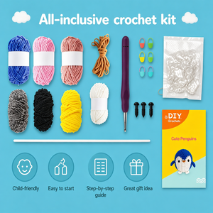 Kits de Crochet para Principiantes, Set de Hilos para Niños con Ganchos, Kit de Manualidades de Animales <span class=keywords><strong>Amigurumi</strong></span>, Kit Educativo de Regalo, Paquete de Crochet - Product Image 4