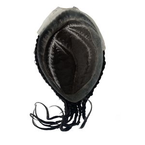 <span class=keywords><strong>Cabello</strong></span> humano virgen Postizos 1B Black Cornrow <span class=keywords><strong>Trenzas</strong></span> Tupé 8x10 Encaje central <span class=keywords><strong>con</strong></span> unidad AUS de perímetro de PU <span class=keywords><strong>para</strong></span> <span class=keywords><strong>hombres</strong></span> negros - Product Image 3