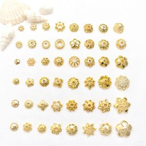 Accessoires de bracelet en forme de pétale de fleur plaqués or 18 carats/14 carats, perles de finition <span class=keywords><strong>pour</strong></span> bijoux - Product Image 1