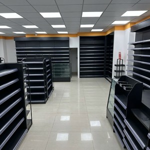 Étagères murales double face pour supermarché, gondoles noires pour magasin de vin <span class=keywords><strong>et</strong></span> spiritueux - Product Image 2