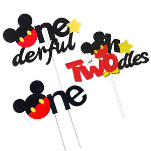 Decoración <span class=keywords><strong>de</strong></span> mesa temática <span class=keywords><strong>de</strong></span> <span class=keywords><strong>Mickey</strong></span>, ajuste One Ho Two Dles One Derful Baby 1st 2nd Birthday Cake Topper, suministros <span class=keywords><strong>de</strong></span> decoración para fiestas - Product Image 5