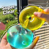Mini Jouet Squishy Donut Transparent en Maltose, Anneau à Presser à Rebond Lent, Anti-Stress, Cadeau de Bureau pour Enfants, Adolescents et Adultes