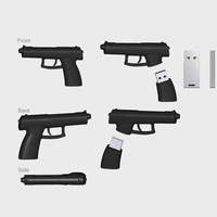 Regalo promocional personalizado 3D Pvc pistola Grenid forma de tanque 8GB 16GB unidad flash USB en forma de pistola