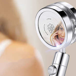 Pommeau de douche rotatif à haute pression à 360 degrés avec ventilateur Double plaques arrêt d'eau accessoire de robinet de salle de bain choix populaire - Product Image 5