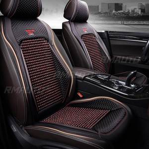 1/2x Fundas para Asientos de Coche, Accesorios Interiores, Cojín de Asiento con Cuentas de Madera, Alfombrilla de Asiento de Coche Fresca para Verano, de Cuero PU Transpirable Hecho a Mano - Product Image 1