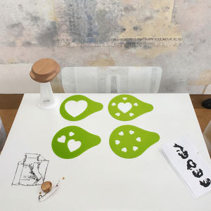 ชุดลายฉลุพลาสติกสำหรับกาแฟ4ชิ้นรูปทรงหัวใจยอดนิยม UJ-KT450 - Product Image 2