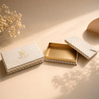 Boîte cadeau en chocolat de luxe avec couvercle et base imprimés sur mesure, insert en papier doré, emballage rigide pour chocolat de qualité supérieure