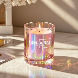 Frascos de Vidrio para Velas UV Rosas de Lujo Personalizados con Tapa de Madera, 7oz, 8oz, 10oz, 16oz, 300ml, Diseño Único - Product Image 1
