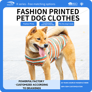 Kingspeed เสื้อผ้าสุนัขคอตตอนสุดหรูเป็นมิตรกับสิ่งแวดล้อมพิมพ์ลายได้ตามต้องการสำหรับฤดูกาลกลางแจ้งเครื่องแต่งกายสัตว์เลี้ยงน่ารัก - Product Image 3