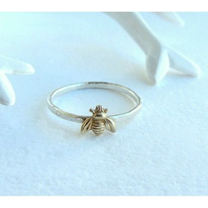 <b>Bee</b> Ring 925 Silver Gold Plated Two Tone Women's Fashion Jewelry <b>Gift</b> Insect Animal Design Elegant Style - Product Image 3