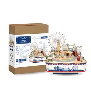 Tonecheer London Wood Puzzle City Series Miniature Toys Music Box Puzzle Souvenirs And Gifts